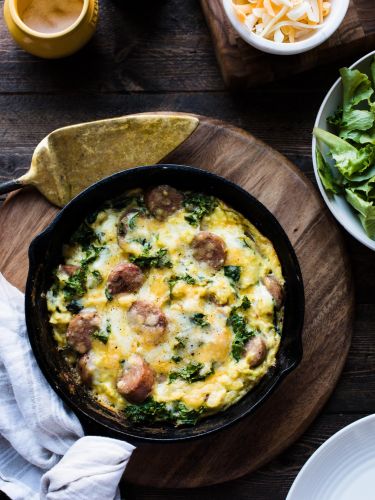 Chicken Sausage and Four Cheese Frittata