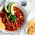 Chili Chicken Soup with Bell Pepper and Hominy