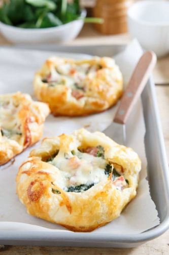 Ham Cheese and Spinach Breakfast Pies