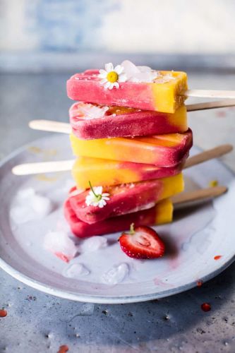 Three-Ingredient Strawberry Mango Popsicles