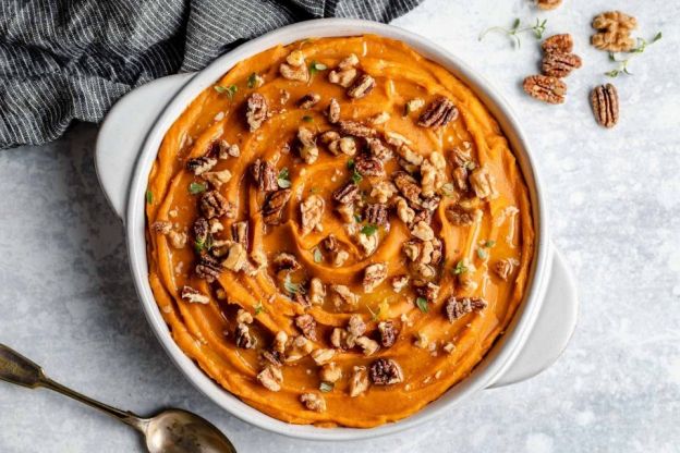 Cheater Easy Sweet Potato Casserole with Candied Pecan Topping