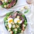 Baby Kale Breakfast Salad with Soft-Boiled Eggs and Maple-Bacon Vinaigrette