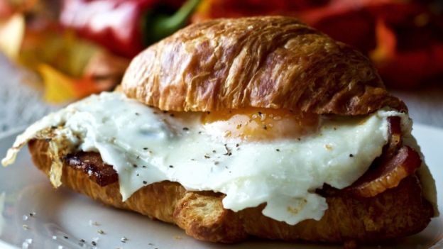 Bacon And Egg Croissant Sandwich