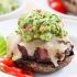 Bacon Wrapped Mushroom Cheeseburger with Guacamole