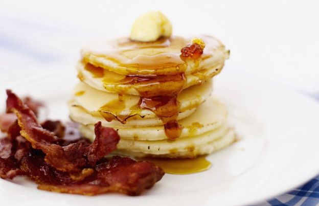 Sweet and savory pancake stacks