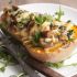 Butternut squash stuffed with bacon, spinach and mushrooms