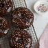 Baked double chocolate cake doughnuts