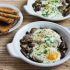 Baked eggs with mushrooms and Parmesan