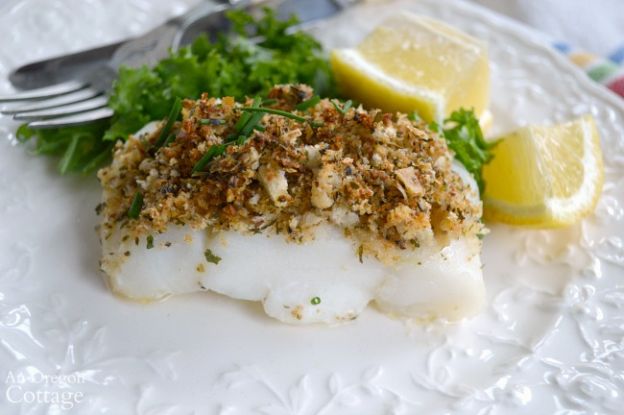 Baked White Fish With Parmesan-Herb Crust