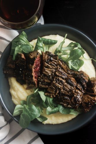 Balsamic Glazed Steak and Polenta
