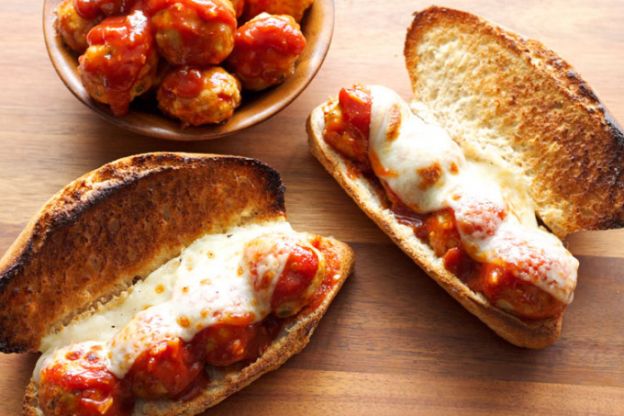 Barbecue meatball subs