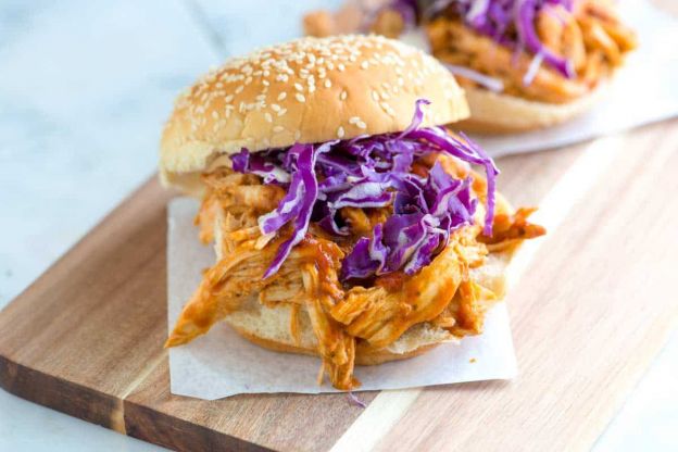 Tangy BBQ Pulled Chicken Sandwiches