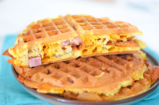 Ham and Cheese Waffles