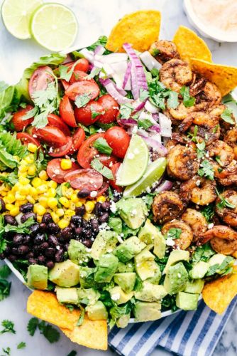 shrimp avocado taco salad