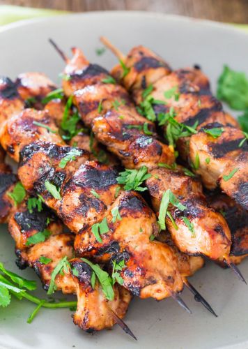 Beer and Honey BBQ Chicken Skewers