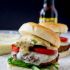 Smoky beer burgers with gouda mustard horseradish aioli