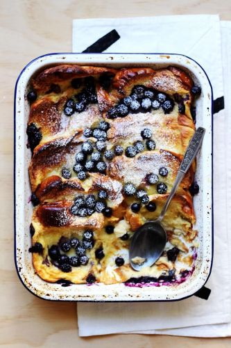 Overnight blueberry French toast