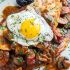 Boxty (Irish Potato Pancakes) With Bangers In A Guinness Mushroom And Onion Gravy