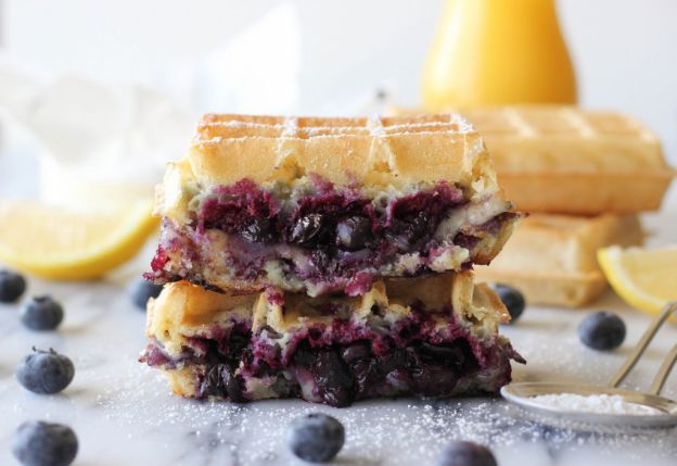 Brie and Blueberry Waffle Grilled Cheese