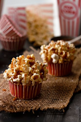 Brown Butter Salted Caramel Popcorn Cupcakes