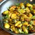 Pan Roasted Brussels Sprouts Subzi With Turmeric, Cumin And Mustard Seeds