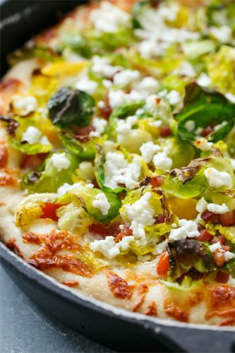 Goat Cheese and Brussels Sprout Skillet Pizza