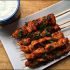 Buffalo chicken bite skewers with blue cheese yogurt dip