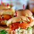 Beer battered buffalo shrimp sliders