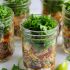 Burrito bowl mason jar salads