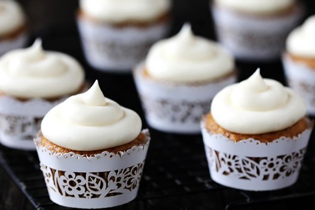 Spiced butternut squash cupcakes with maple cream cheese frosting