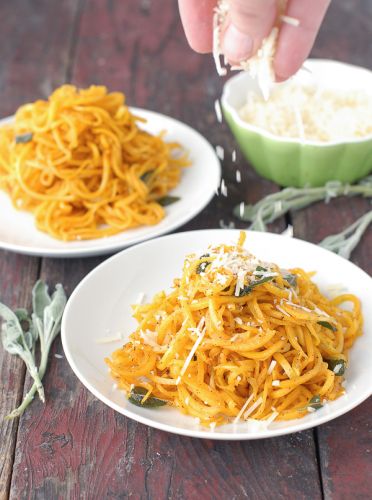 Butternut squash noodles in sage brown butter