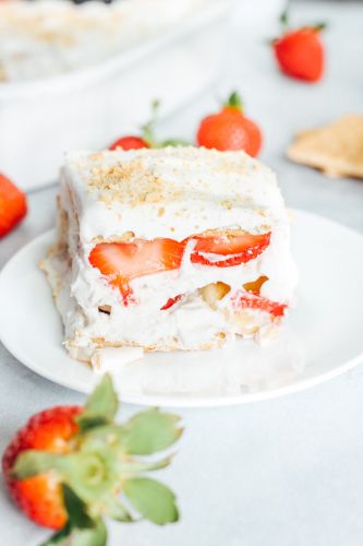 Vegan Strawberry Banana Icebox Cake