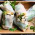 Grilled Asparagus Tofu Spring Rolls with Ginger-Lime Dipping Sauce