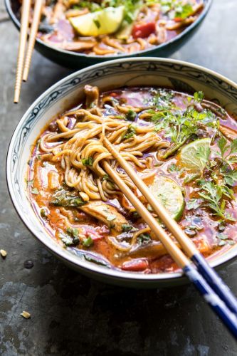 30-Minute Thai Peanut Chicken Ramen