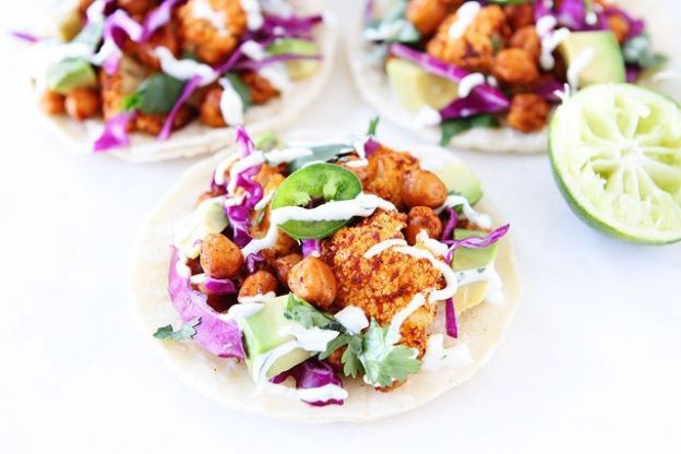 Roasted Cauliflower and Chickpea Tacos