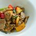 Marinated pork and veggies