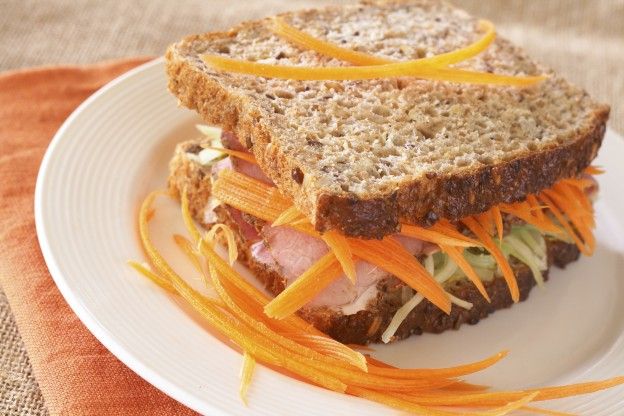 Roast beef and carrot sandwich