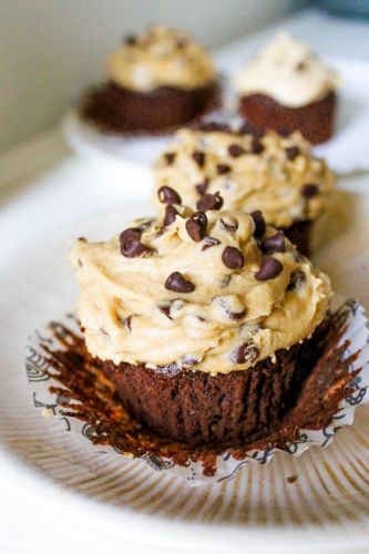 Fudge Brownie Cupcakes With Cookie Dough Frosting