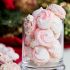 Candy cane meringue cookies