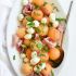 Cantaloupe and mozzarella Caprese salad