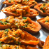 CARAMELIZED ONION & KALE TWICE BAKED SWEET POTATOES