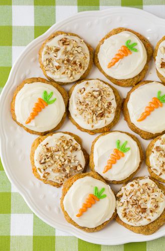 Carrot cake cookies with cream cheese frosting