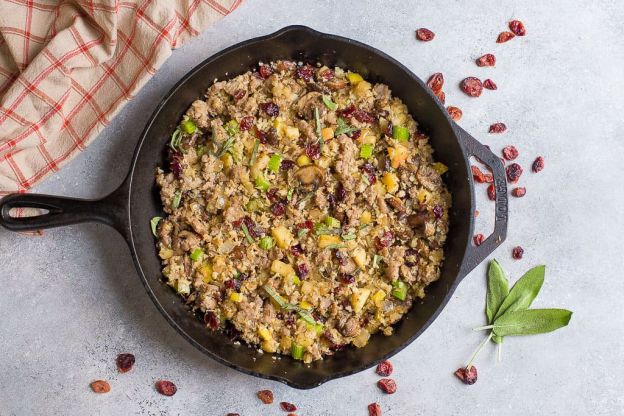 Roasted Cauliflower Rice Stuffing with Sausage