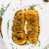 Hasselback Butternut Squash with Maple Pecan Drizzle