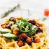 Jalapeno Cornbread Waffles with Roasted Garlic and Rosemary
