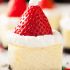 Santa hat cheesecake bites
