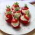 Cheesecake-stuffed strawberry bites
