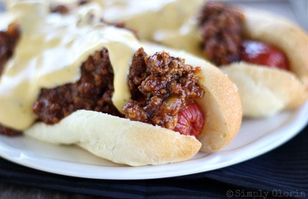 Cheesy sloppy dogs