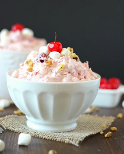 Cherry walnut fluff salad