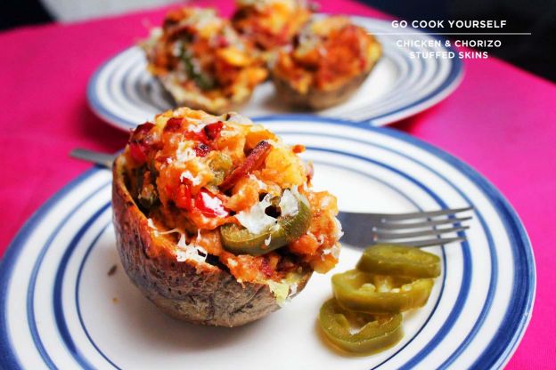 Chicken & Chorizo Stuffed Skins